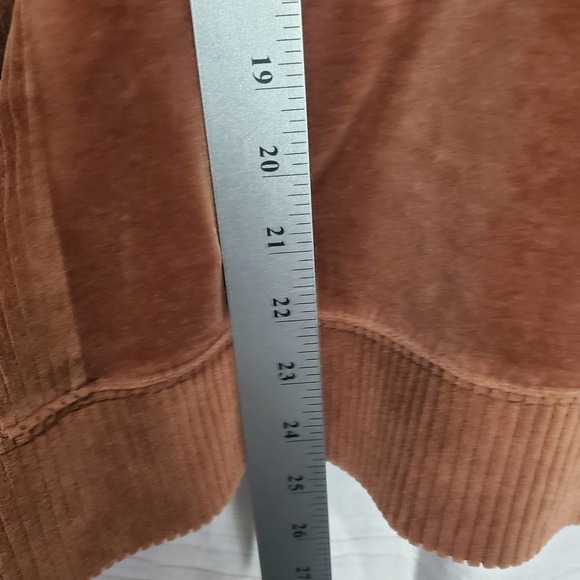 Karen Scott Vintage Zip Up Hoodie Womens Large Velour Brown Hooded 90s Retro Y2K - Picture 9 of 10